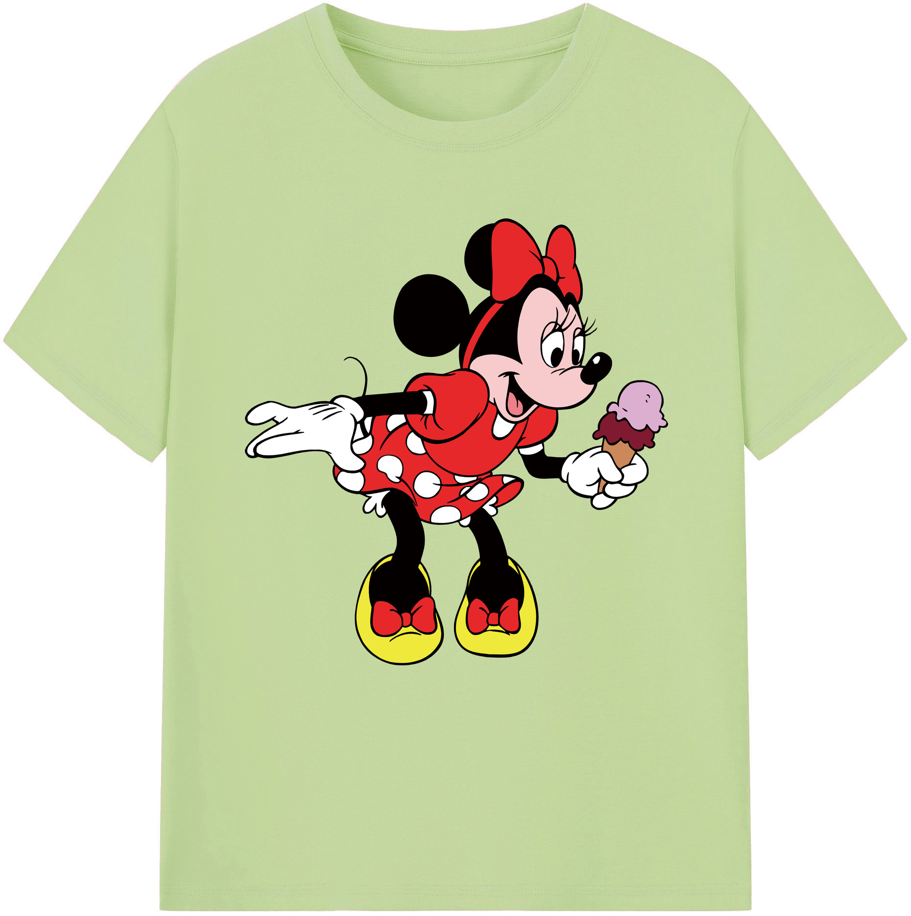 （画像用） ミッキーマウス Mickey Mouse 綿100％半袖Tシャツ（フロントプリント）